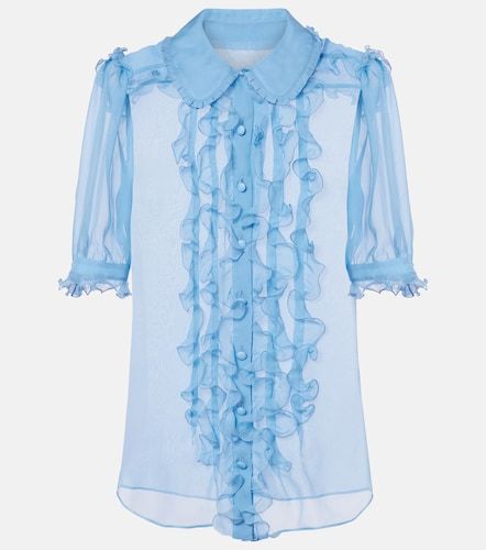 Blouse semi-transparente en soie à volants - Dolce&Gabbana - Modalova