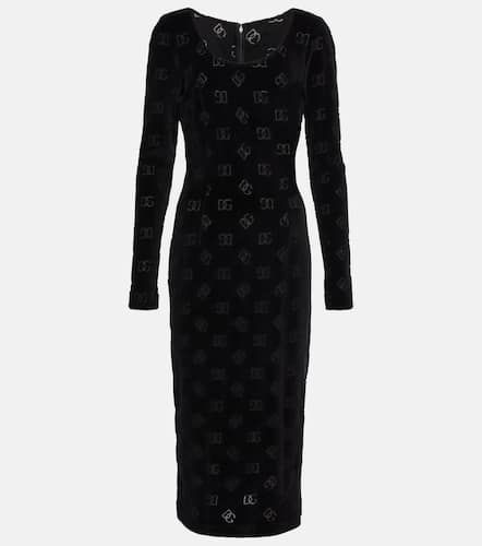 Robe midi en coton à logo - Dolce&Gabbana - Modalova
