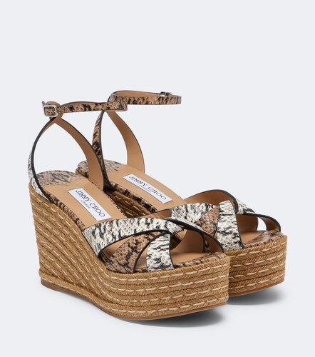 Sandales Korra en cuir à imprimé serpent - Jimmy Choo - Modalova