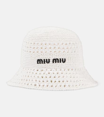 Chapeau bob en crochet à logo - Miu Miu - Modalova