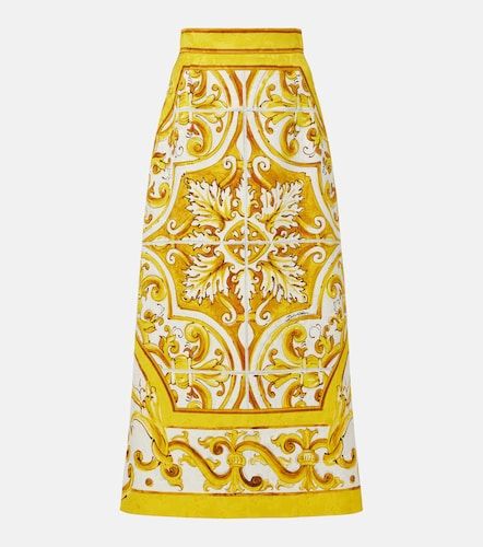 Jupe midi Majolica en brocart - Dolce&Gabbana - Modalova