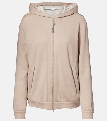 Sweat-shirt à capuche Monili en coton et soie mélangés - Brunello Cucinelli - Modalova