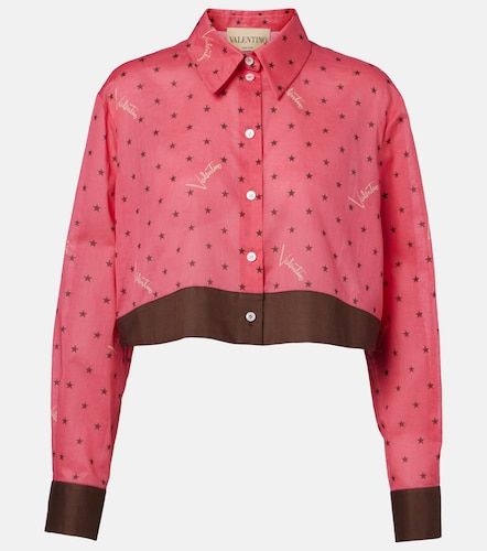 Chemise courte en coton à imprimé - Valentino - Modalova