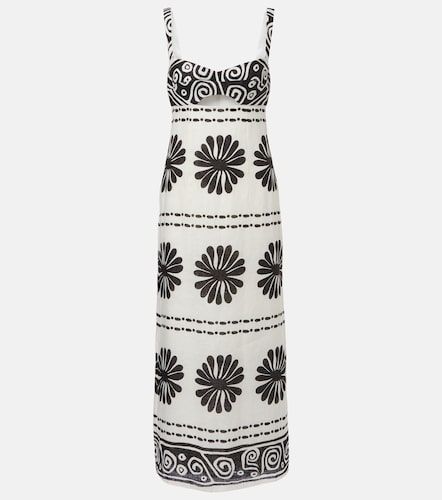 Robe midi Nara en lin à fleurs - Cala de la Cruz - Modalova