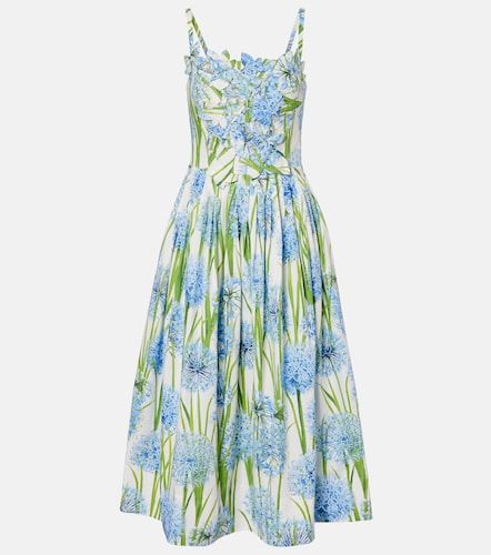 Robe midi Allium en coton mélangé à fleurs - Oscar de la Renta - Modalova