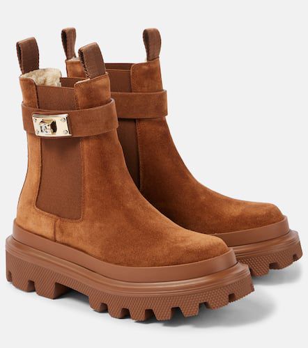 Bottines en daim et shearling - Dolce&Gabbana - Modalova