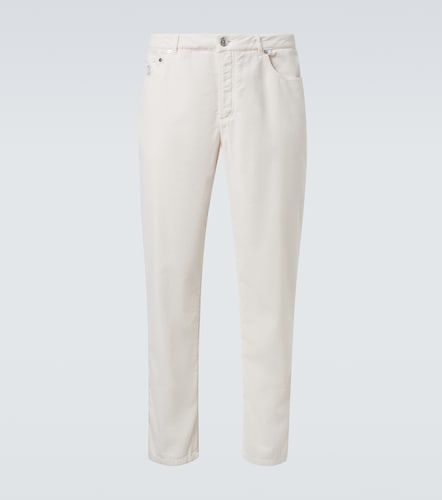 Pantalon droit en velours côtelé de coton - Brunello Cucinelli - Modalova