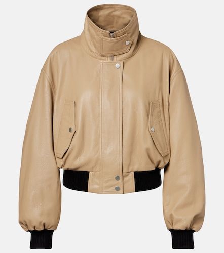 Veste blouson courte Briar en cuir - Nour Hammour - Modalova