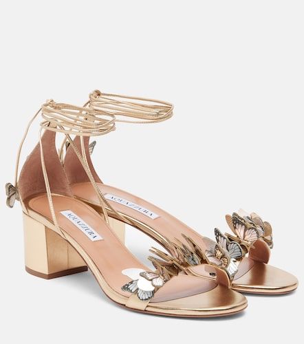 Sandales Papillon en cuir métallisé à appliqués - Aquazzura - Modalova
