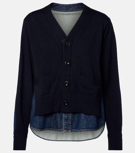 Cardigan en coton mélangé et denim - Sacai - Modalova