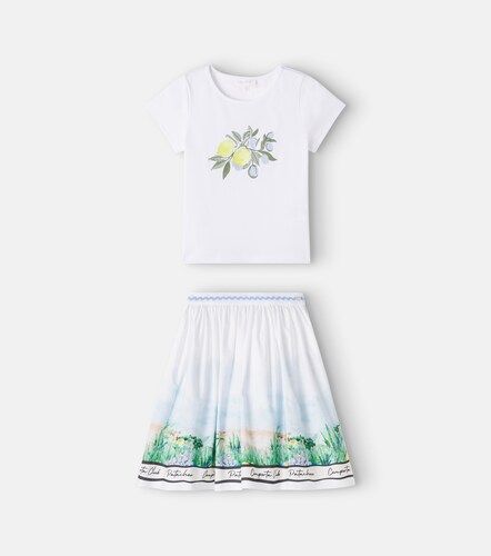 Ensemble t-shirt et jupe en coton mélangé - Patachou - Modalova
