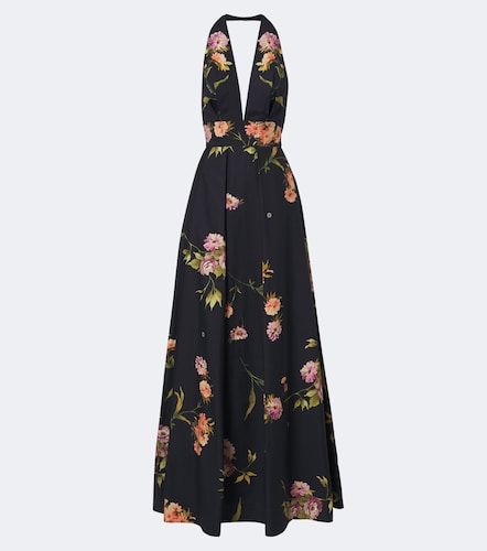 Robe longue en coton à fleurs - Elie Saab - Modalova