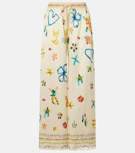 Alémais Pantalon ample Sidi en soie à fleurs - Alemais - Modalova