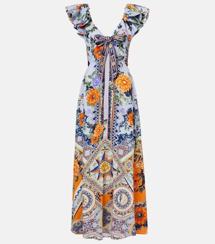 Robe longue Jardim Party en lin et soie - Camilla - Modalova