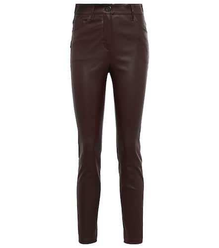 Pantalon skinny à taille haute en cuir - Brunello Cucinelli - Modalova