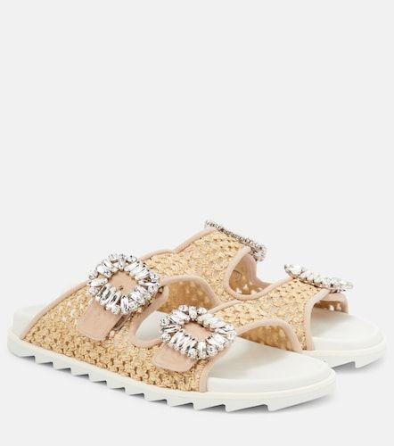 Sandales Slidy Viv' en raphia à ornements - Roger Vivier - Modalova