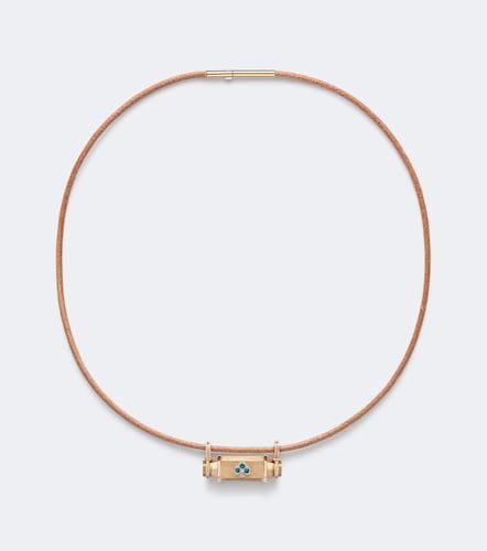 Collier Clover Smash en or 18 ct, cuir et émeraudes - Marie Lichtenberg - Modalova