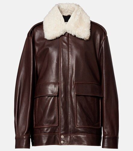 Veste Drey en cuir et shearling - Nour Hammour - Modalova