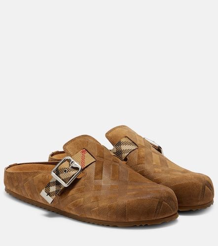 Burberry Mules en daim à carreaux - Burberry - Modalova