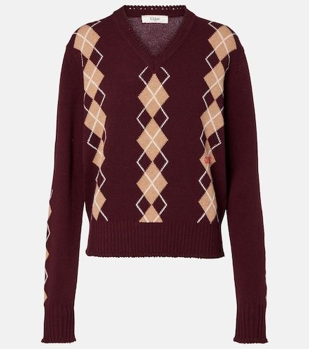 Chloé Pull Argyle en laine et cachemire - Chloe - Modalova