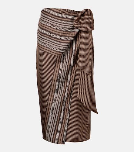 Jupe portefeuille Edro rayée en soie - Max Mara - Modalova
