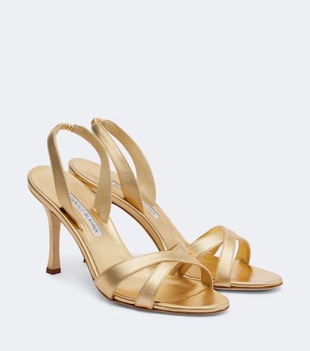 Sandales slingback Callasi en cuir métallisé - Manolo Blahnik - Modalova