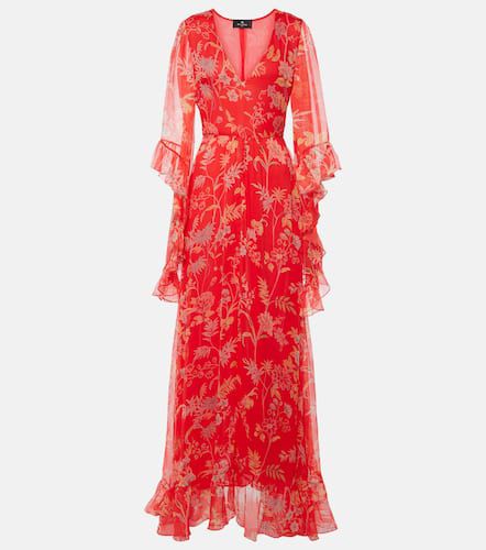 Etro Robe longue en soie à fleurs - Etro - Modalova