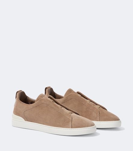 Zegna Baskets Triple Stitch en daim - Zegna - Modalova