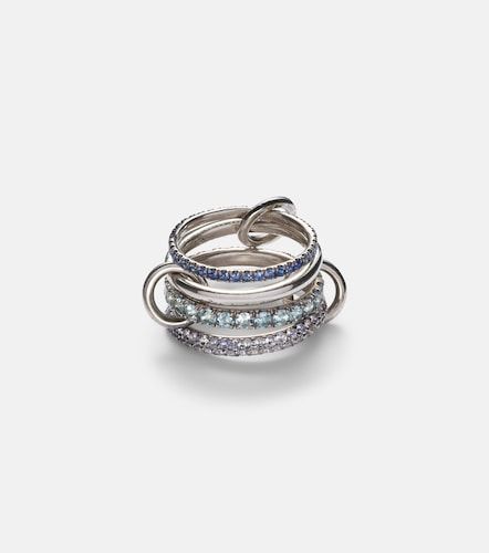 Bague Iris en argent sterling, saphirs, aquamarine et tanzanite - Spinelli Kilcollin - Modalova