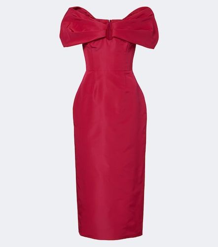 Robe de cocktail à encolure bardot en soie - Carolina Herrera - Modalova