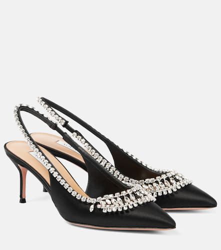 Escarpins Crystal Crush en satin - Aquazzura - Modalova