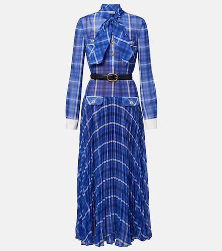 Robe ceinturée à motif tartan - Self-Portrait - Modalova