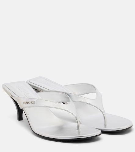 Mules Vittoria en cuir métallisé - Gucci - Modalova