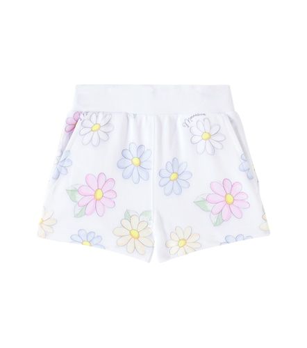 Short en coton mélangé à fleurs - Monnalisa - Modalova