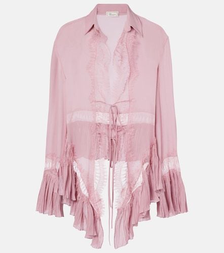 Chemise en georgette à dentelle - Blumarine - Modalova