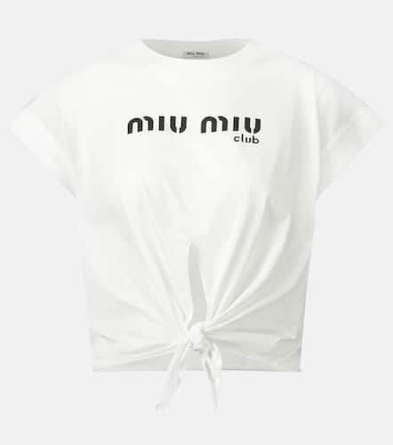 Top raccourci en coton à logo - Miu Miu - Modalova