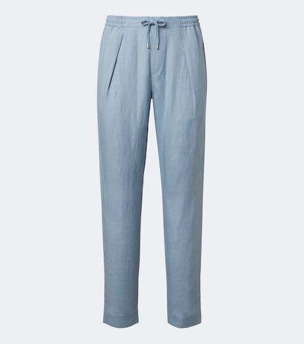Pantalon droit en soie et lin - Ralph Lauren Purple Label - Modalova