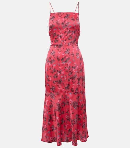 Ganni Robe midi en satin à fleurs - Ganni - Modalova