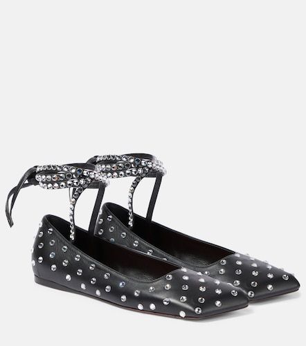 Ballerines Ane en cuir à ornements - Amina Muaddi - Modalova