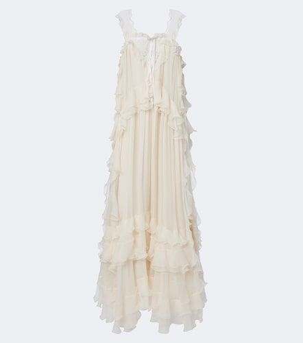 Chloé Robe longue en soie à volants - Chloe - Modalova