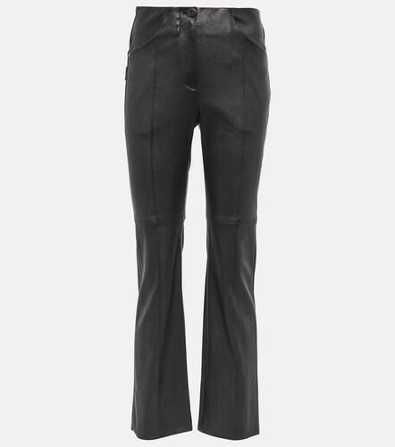 Pantalon à taille mi-haute en cuir - Brunello Cucinelli - Modalova