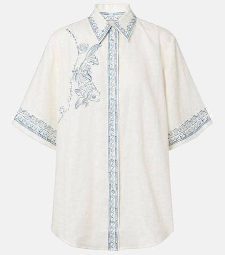 Alémais Chemise oversize Lucky en lin imprimée - Alemais - Modalova