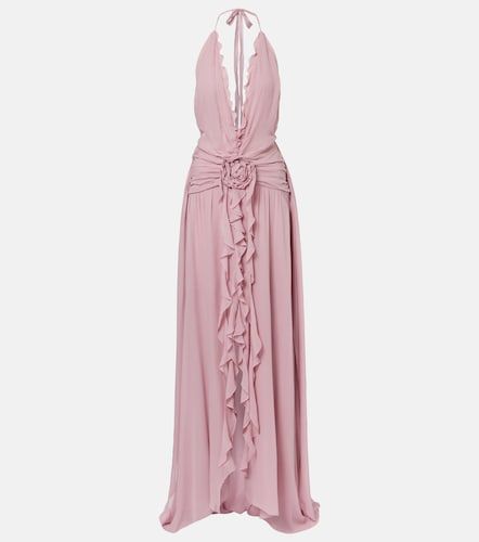 Robe longue en georgette à volants - Blumarine - Modalova