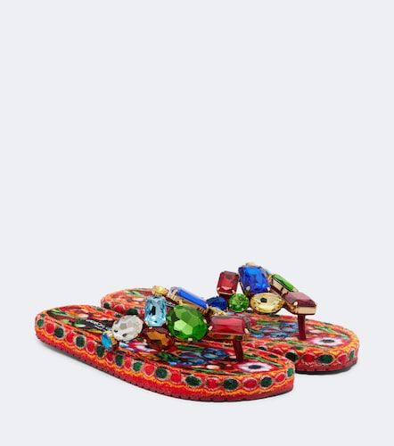 Tongs en cuir à ornements - Dolce&Gabbana - Modalova