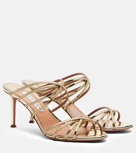 Mules Tell Me en cuir à effet miroir - Aquazzura - Modalova