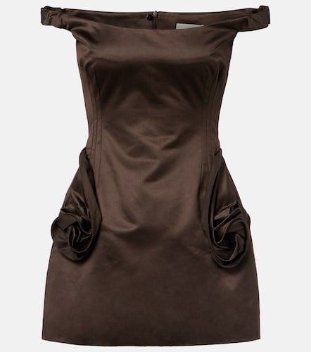 Robe en satin à appliqués floraux - Magda Butrym - Modalova