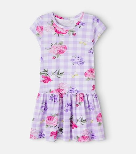 Robe en coton mélangé à fleurs - Monnalisa - Modalova