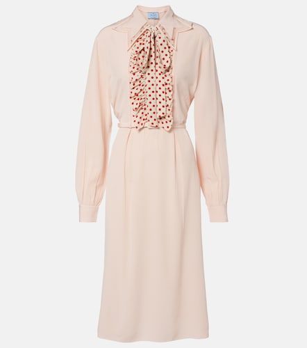 Robe midi ceinturée en soie à pois - Prada - Modalova