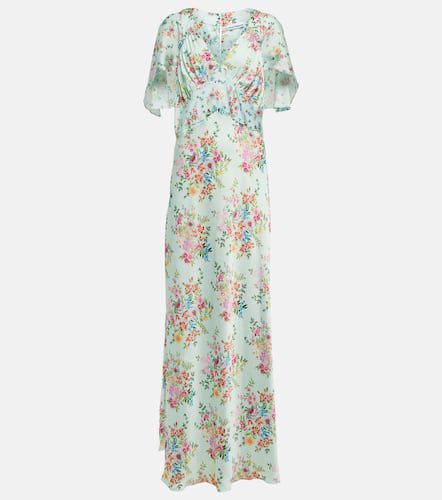 Robe longue en satin à fleurs - Rabanne - Modalova