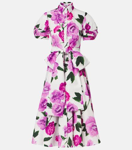 Robe chemise midi en coton à fleurs - Erdem - Modalova